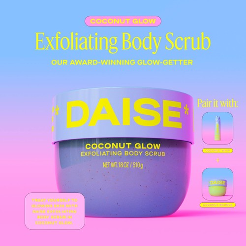 DAISE Exfoliating Body Scrub in Coconut Glow, For Soft Glowing Skin thumbnail 6
