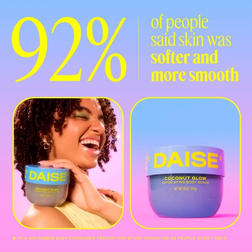 DAISE Exfoliating Body Scrub in Coconut Glow, For Soft Glowing Skin thumbnail 10