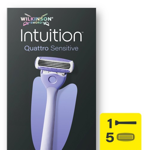Wilkinson Sword Intuition Quattro Sensitive Women's Razor & 5 Blade Refills