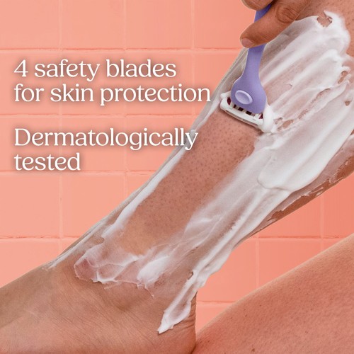 Wilkinson Sword Intuition Quattro Sensitive Women's Razor & 5 Blade Refills thumbnail 3