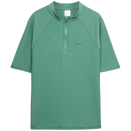 M&S Boys Round Neck Rash Vest, 11-12 Years, Green