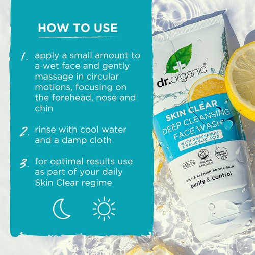 Dr Organic Skin Clear Deep Cleansing Face Wash thumbnail 4