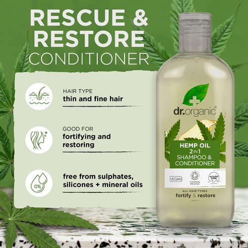 Dr Organic Hemp Oil 2 in 1 Shampoo & Conditioner thumbnail 3