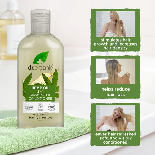 Dr Organic Hemp Oil 2 in 1 Shampoo & Conditioner thumbnail 5
