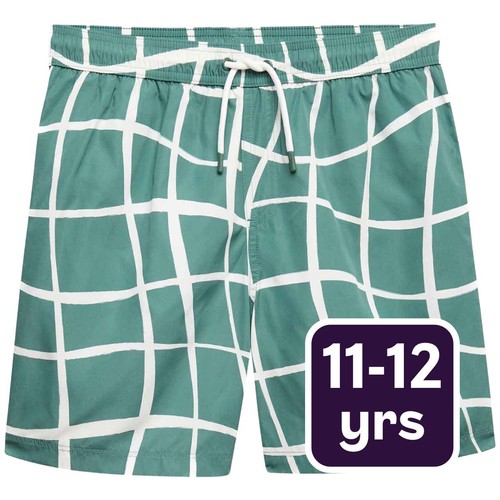 M&S Boys Patterned Swim Shorts 11-12 Years Green