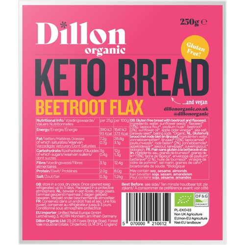 Dillon Organic Beetroot Flax Keto Bread