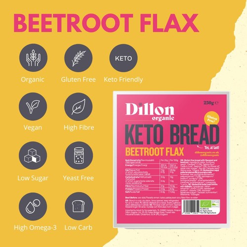 Dillon Organic Beetroot Flax Keto Bread thumbnail 4