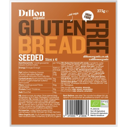 Dillon Organic Seeded Gluten Free Bread