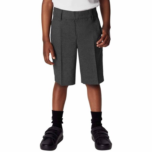 M&S Slim Leg School Shorts, 3-4 Years, Grey thumbnail 3