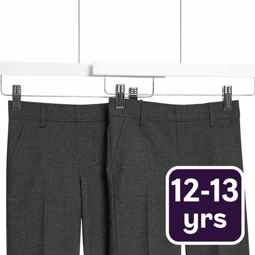 M&S Slim Leg School Shorts, 12-13 Years, Grey