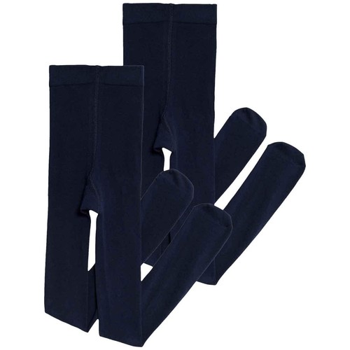 M&S Girls Cotton Rich School Tights, 13-14 Years, Navy