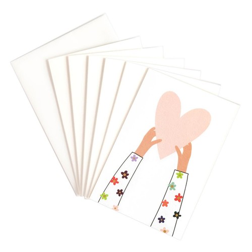 Caroline Gardner Hands Holding Heart Blank Card Pack