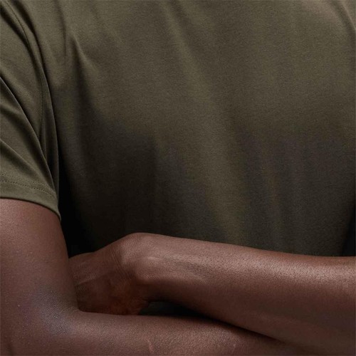 M&S Mens Pure Cotton Crew Neck T-Shirt, S, Forest Green thumbnail 3