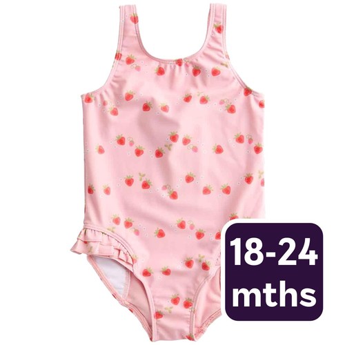 M&S Strawberry Swimsuit, 18-24 Months, Pink
