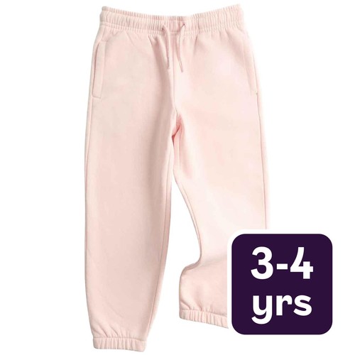 M&S Unisex Cotton Rich Joggers, 3-4 Years, Light Pink