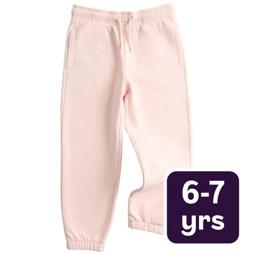 M&S Unisex Cotton Rich Joggers, 6-7 Years, Light Pink
