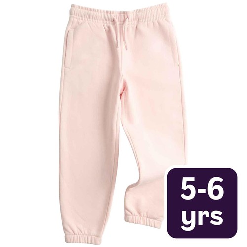 M&S Unisex Cotton Rich Joggers, 5-6 Years, Light Pink