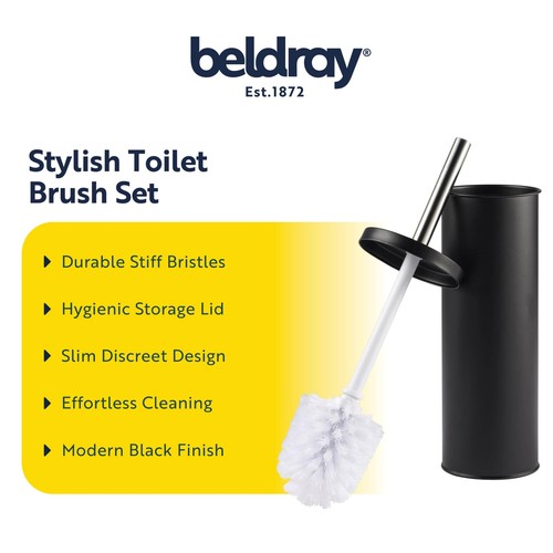 Beldray Round Metal Toilet Brush Black thumbnail 3