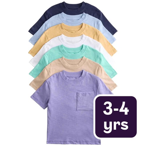 M&S Boys Pure Cotton T-Shirts, 3-4 Years, Multi