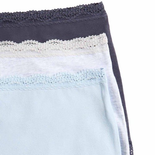 M&S Womens Cotton Rich Full Briefs, 10, Dusty Blue thumbnail 2