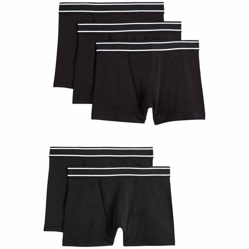 M&S Boys Cotton with Stretch Trunks, 5-6 Years, Black