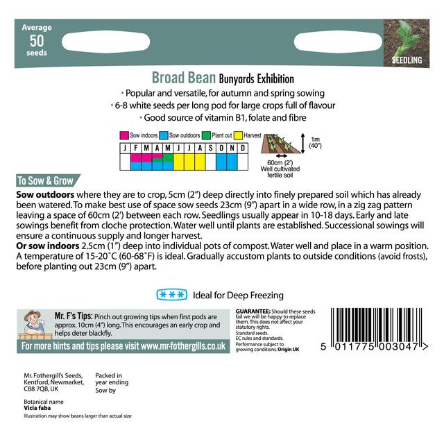 Mr Fothergill's Seeds - Broad Bean Bunyards Exhibition thumbnail 2
