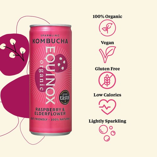 Equinox Organic Raspberry & Elderflower Kombucha thumbnail 6
