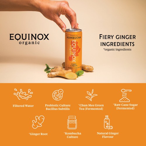 Equinox Organic Fiery ginger Kombucha thumbnail 5