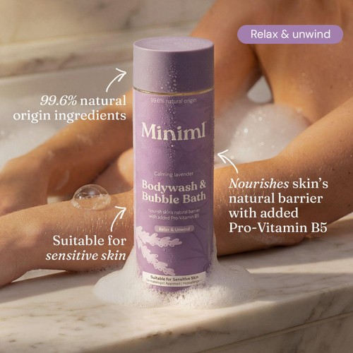 Miniml Body Wash & Bubble Bath Calming Lavender thumbnail 2