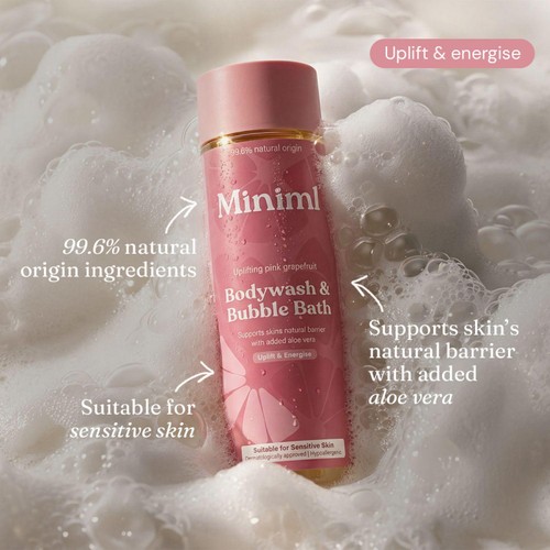 Miniml Body Wash & Bubble Bath Uplifting Pink Grapefruit thumbnail 2