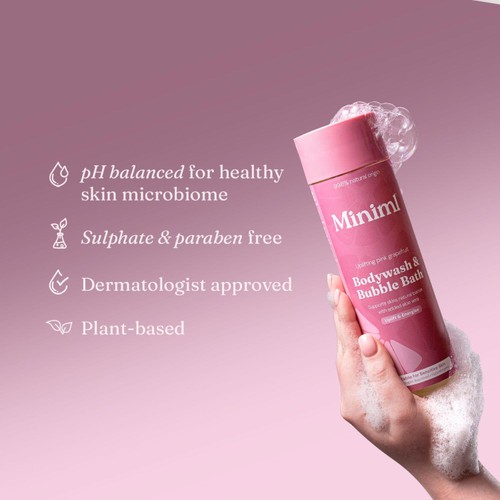Miniml Body Wash & Bubble Bath Uplifting Pink Grapefruit thumbnail 3