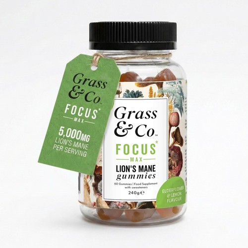 Grass & Co. FOCUS Lion's Mane Gummies - Lemon & Elderflower