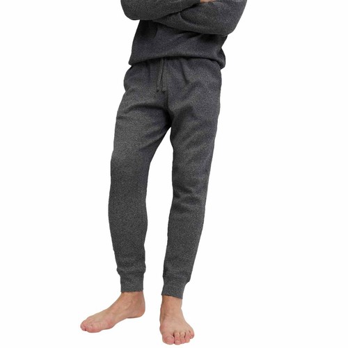 M&S Mens Pure Cotton Waffle Loungewear Bottoms, M, Grey thumbnail 2