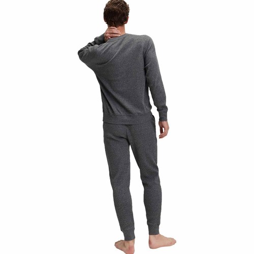 M&S Mens Pure Cotton Waffle Loungewear Bottoms, M, Grey thumbnail 4