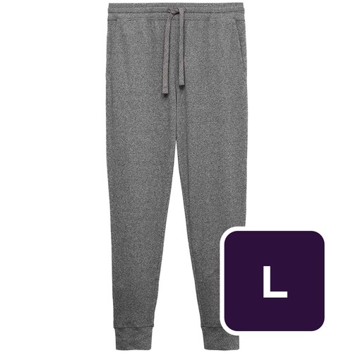 M&S Mens Pure Cotton Waffle Loungewear Bottoms, L, Grey