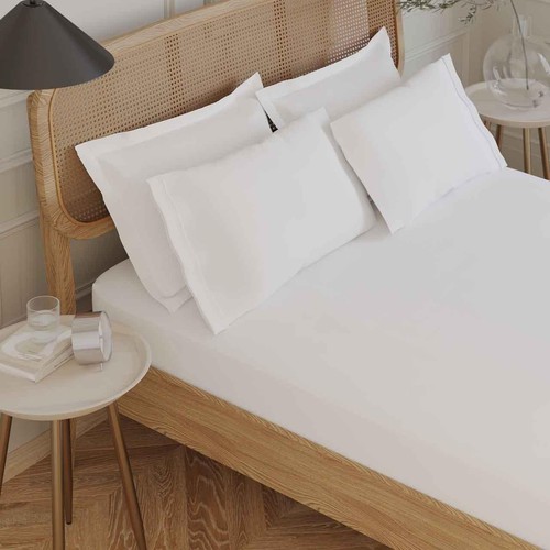 M&S Egyptian Cotton 230 Thread Count Deep Fitted Sheet, Single, Ice White