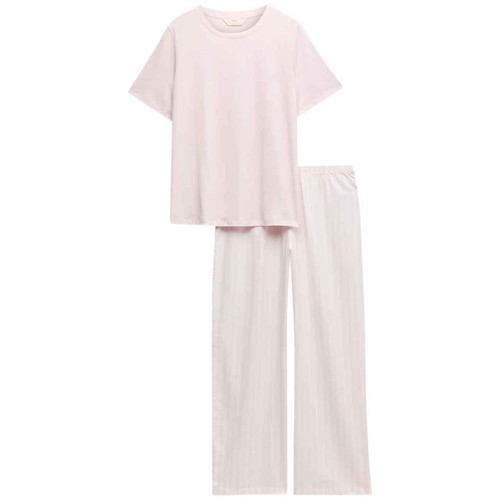 M&S Womens Pure Cotton Pyjama Set, M, Pink