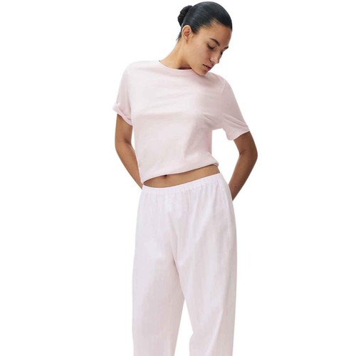 M&S Womens Pure Cotton Pyjama Set, L, Pink thumbnail 3