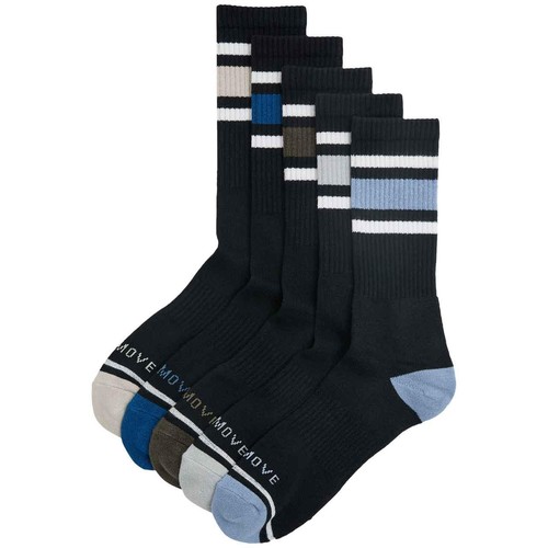 M&S Mens Goodmove Cotton Rich Sports Socks, 9-12, Black Mix