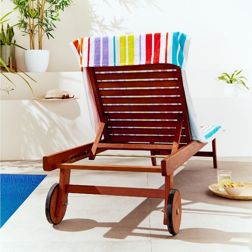 Catherine Lansfield Rainbow Stripe Sun Lounger Towel thumbnail 3