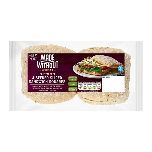M&S Made Without 4 Seeded Sliced Sandwich Squares thumbnail 2