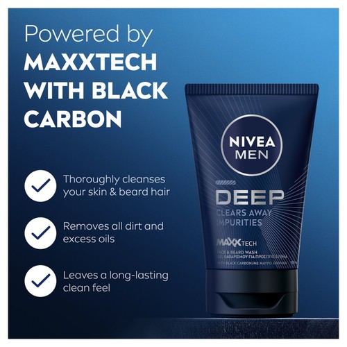 NIVEA MEN Deep Face & Beard Wash thumbnail 2