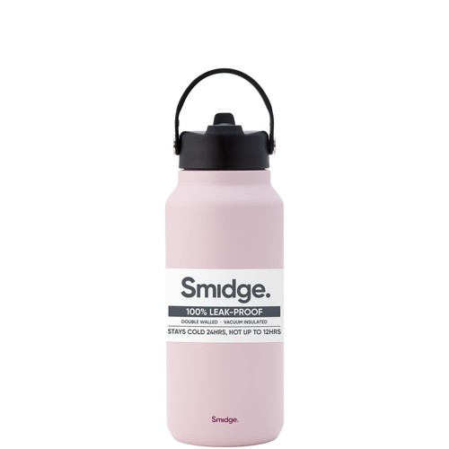 Smidge Flip Straw Bottle Summer Blush 900ml