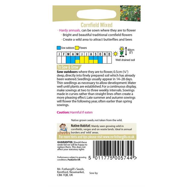 Mr Fothergill's Seeds - Wildflower Garden Cornfield Mix thumbnail 2