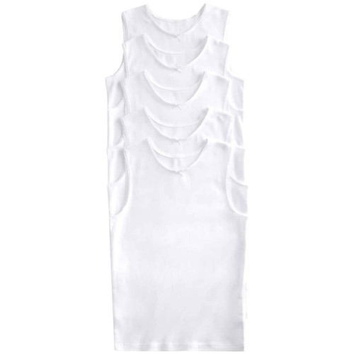 M&S Girls Pure Cotton Bow Vests, 6-7 Y, White
