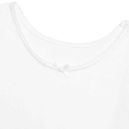 M&S Girls Pure Cotton Bow Vests, 7-8 Y, White thumbnail 2