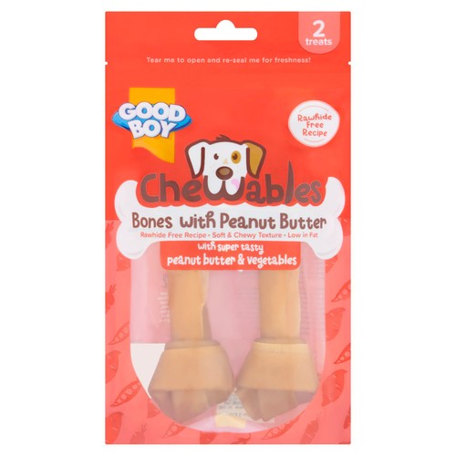 Good Boy Chewables Medium Bones Dog Treats Peanut Butter