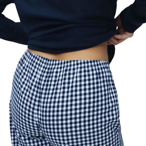 M&S Womens Pure Cotton Printed Long Sleeve Pyjama Set, L, Navy thumbnail 4