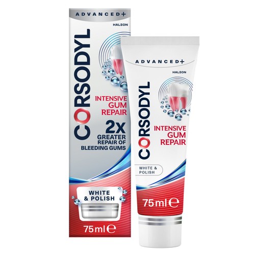 Corsodyl Advanced + Intensive Gum Repair Toothpaste White & Polish
