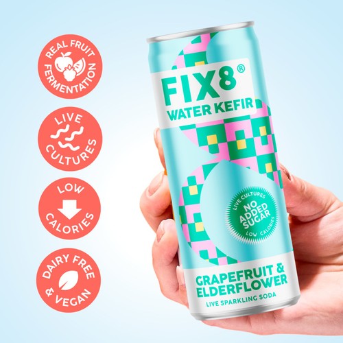Fix8 Water Kefir Grapefruit Elderflower thumbnail 2